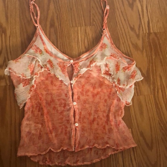 Free people peachy floral top - Picture 3 of 3